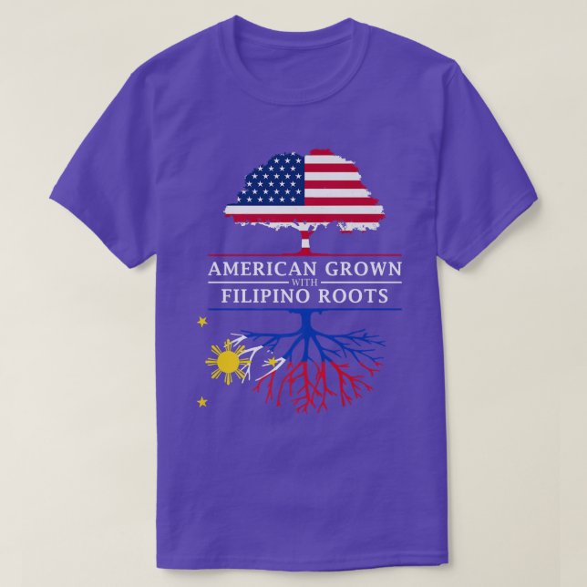 T-shirt L'Amérique grandit avec des racines philippines Ph (Design devant)