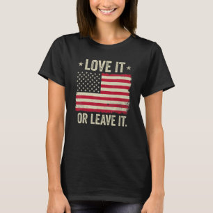 T-shirt L'Amérique L'Aime Ou Le Laisse Drapeau Américain
