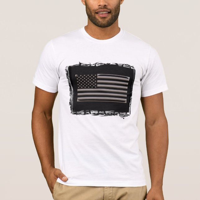 T-shirt L'Amérique - noir et chrome (Devant)