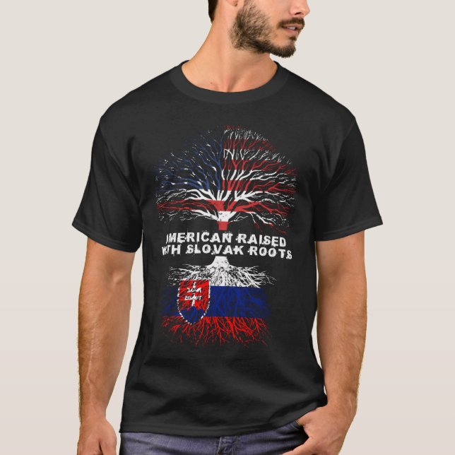 T-shirt L'Amérique S'Est Élevée Avec Les Racines Slovaques (Devant)