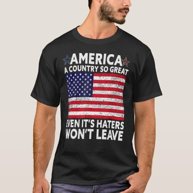 T-shirt L'Amérique, un pays si grand Drôle américain amusa (Devant)