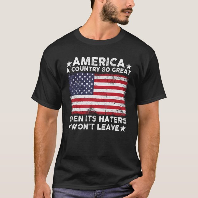 T-shirt L'Amérique un pays si grand même ses haineux l'emp (Devant)