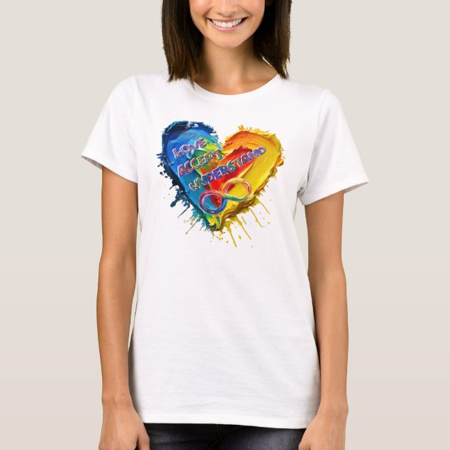T-shirt L'amour Accepter Comprendre L'Autisme (Devant)
