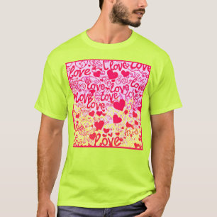 T-shirt L'amour dans le Motif coloré dynamique