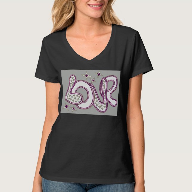 T-shirt L'amour dans le style années 1960 (Devant)