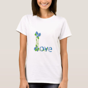 T-shirt L'amour dans les fleurs bleues