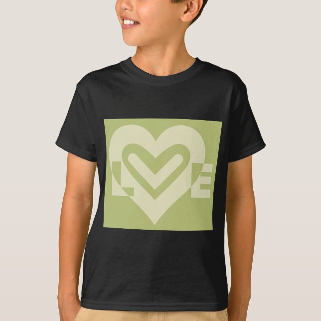 T-shirt L'amour dans Sage Green (Devant)