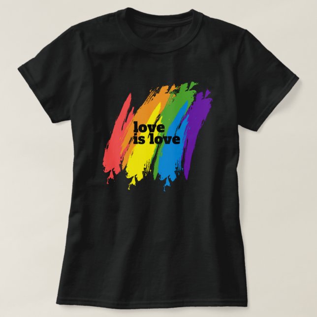 T-shirt L'amour de fierté est amour LGBT Arc-en-ciel (Design devant)