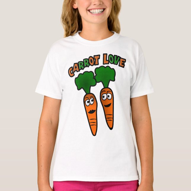 T-shirt L'Amour De La Carotte Avec Deux Carottes En Amour (Devant)