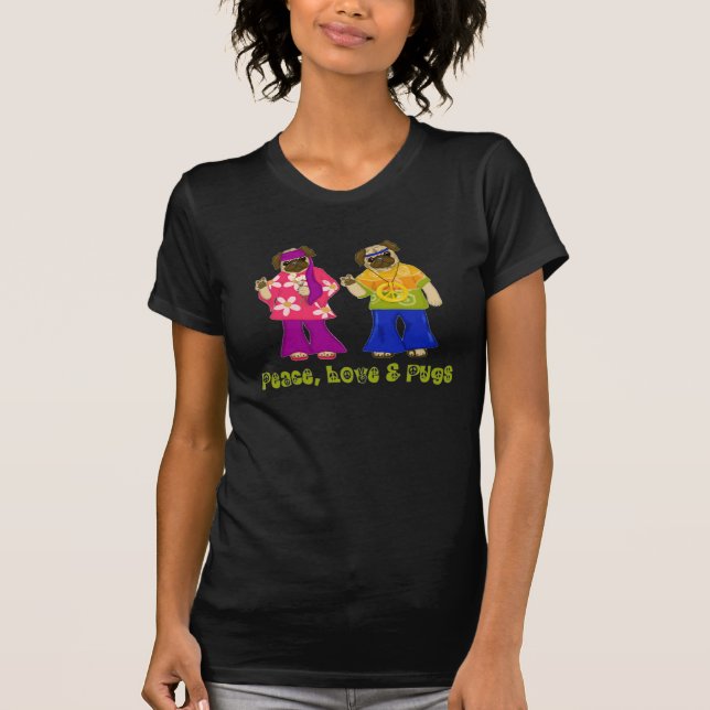 T-shirt L'amour de la paix et les Carlins (Devant)