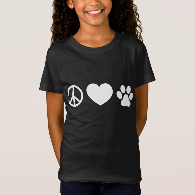 T-Shirt L'Amour De La Paix Et Les Chiens (Devant)