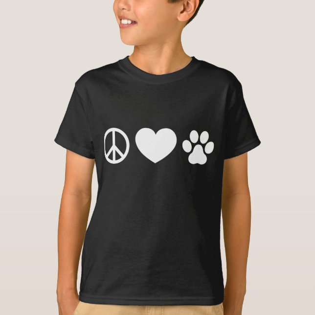 T-shirt L'Amour De La Paix Et Les Chiens (Devant)