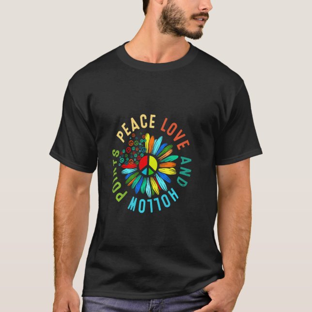 T-shirt L'Amour De La Paix Et Les Points Hollow (Devant)