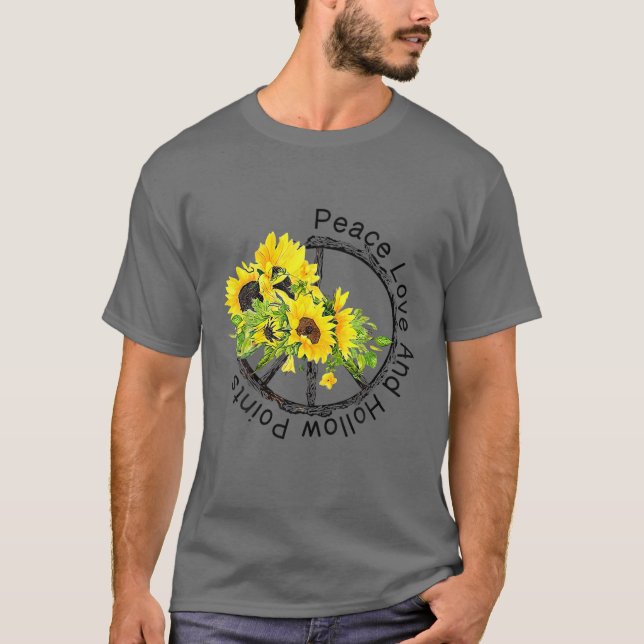 T-shirt L'Amour De La Paix Et Les Points Hollow (Devant)