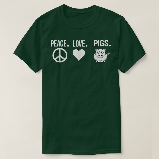 T-shirt L'amour de paix de porc (Design devant)