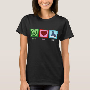 T-shirt L'amour de paix scelle les femmes foncées