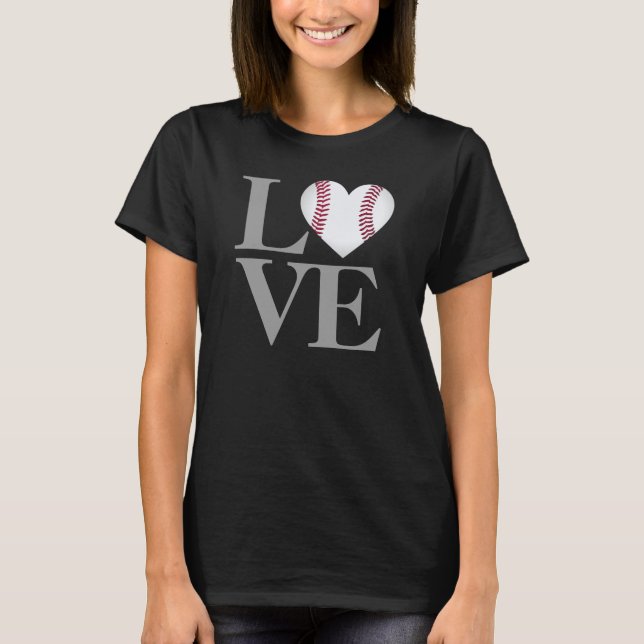 T-shirt L'amour du baseball au coeur (Devant)