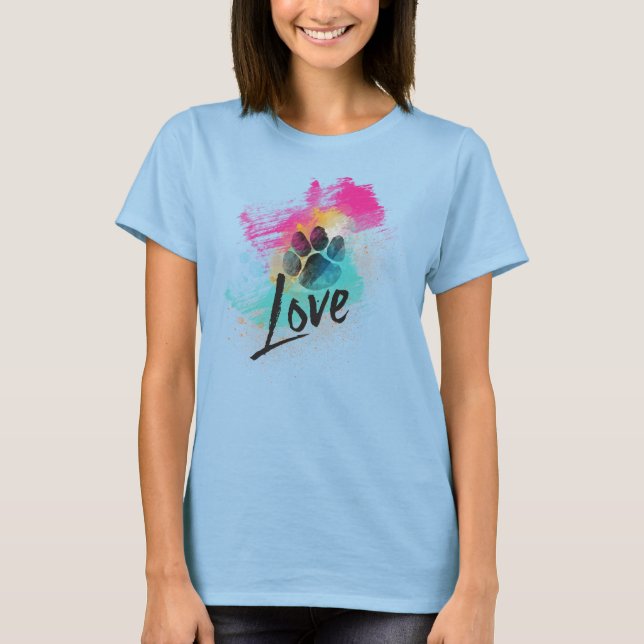 T-shirt L'amour du chiot artistique (Devant)