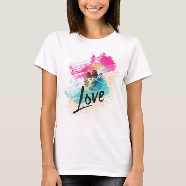 T-shirt L'amour du chiot artistique (Devant)