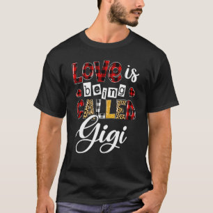 T-shirt L'Amour Du Léopard Du Coeur Est Appelé Gigi Happy
