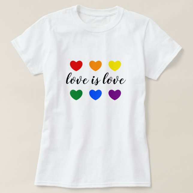 T-shirt L'amour du texte personnalisé est l'amour LGBT Rai (Design devant)