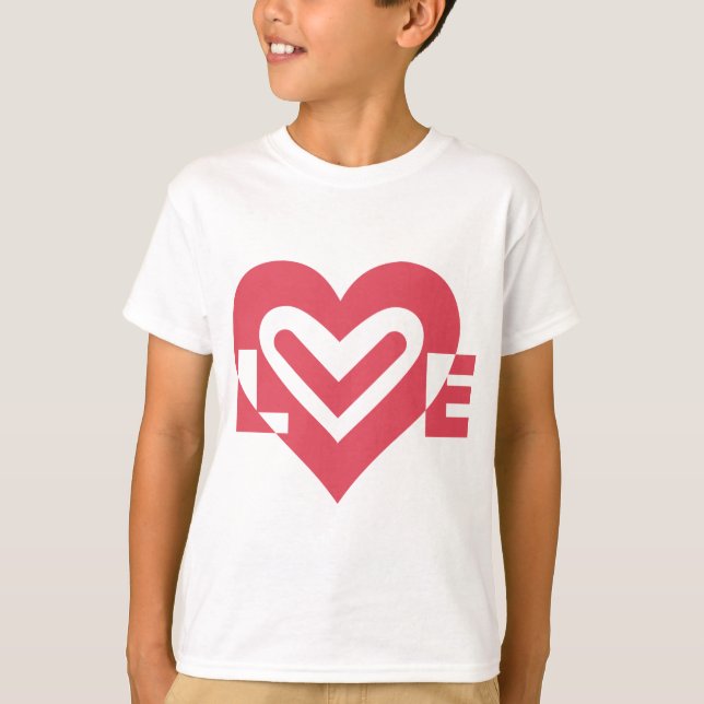 T-shirt L'amour en rose cerise (Devant)