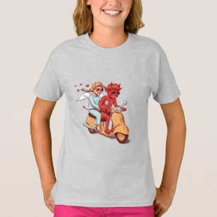 T-shirt L'amour en scooter – Enfants diable et ange