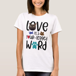 T-shirt L'amour est...ajoutez la photo de votre chat