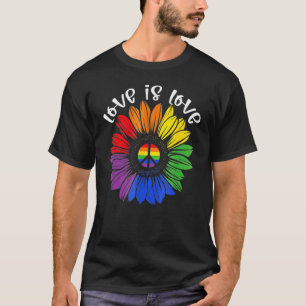 T-shirt L'Amour Est Amour Daisy Lgbt Rainbow Gay