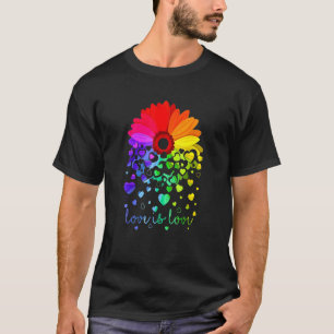 T-shirt L'amour est amour Daisy LGBT Rainbow Pride Day LGB