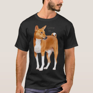 T-shirt L'Amour Est Basenji Chien Maman Papa Chiot Mignonn