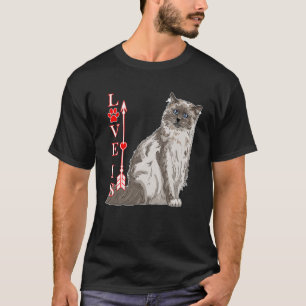 T-shirt L'amour est Birman Chat Cute Chat Empreinte de pat
