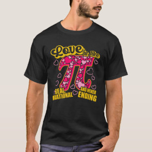 T-shirt L'amour est comme Pi 3 14 Pi Jour & coeur Valentin
