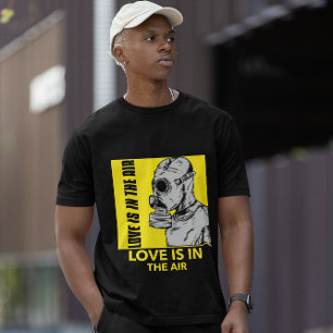 T-shirt L'amour est dans le masque du gaz de l'air - Journ