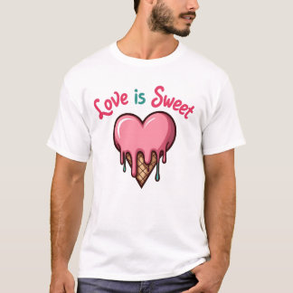 T-shirt L'amour est doux et malin - Fondre Crème de glace 