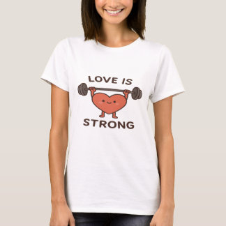 T-shirt L'amour est fort - Mignonne illustration de coeur