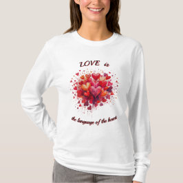 T-shirt L'amour est la langue du coeur, Saint Valentin