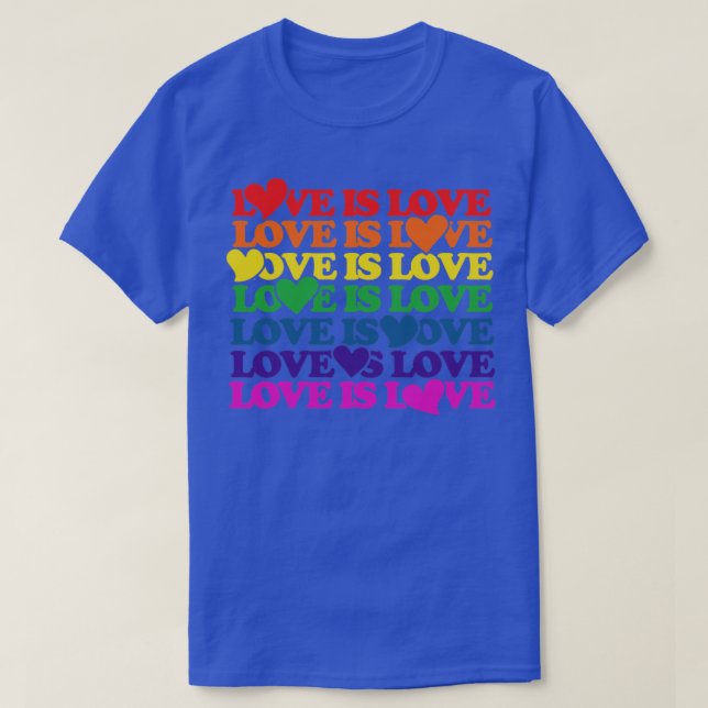 T-shirt L'amour est l'amour Arc-en-ciel2 (Design devant)