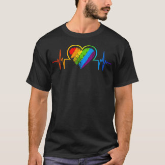 T-shirt L'amour est l'amour Battement de cœur Arc-en-ciel