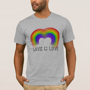 T-shirt L'Amour Est L'Amour Coeur De Rainbows Gay pride