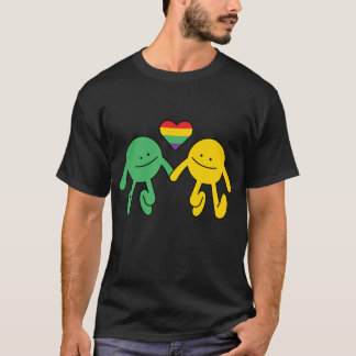 T-shirt L'amour est l'amour heureux ensemble Coeurs arc-en
