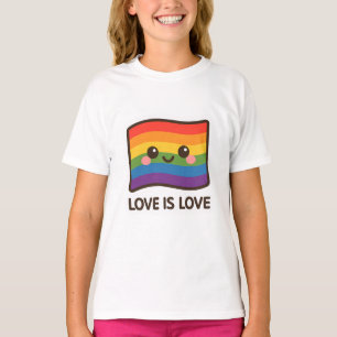 T-shirt L'amour est l'amour - Kawaii Rainbow Design