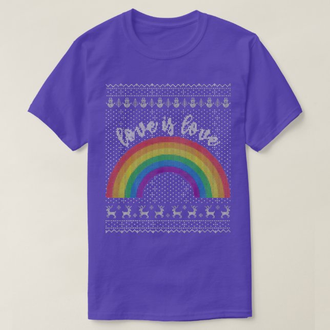 T-shirt L'amour est l'amour laid Noël Sweater LGB Gay Prid (Design devant)