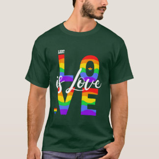T-shirt l'amour est l'amour LGBT arc-en-ciel rétro