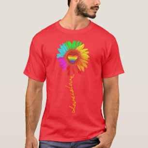 T-shirt L'amour est l'amour T Daisy Lesbian Gay pride Rain
