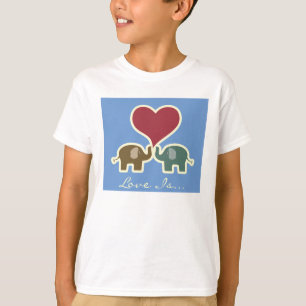 T-shirt L'amour est. pièce en t d'éléphant