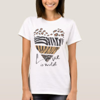 "L'amour est sauvage" Forme cardiaque Motif de fou
