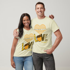 T-shirt L'amour est sucré-Écrivez votre nom & pot de miel