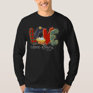 T-shirt L'amour est tombé Luc 211 Bébé Jésus Famille de No