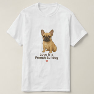 T-shirt L'amour est un Bouledogue Français – Frenchie réal